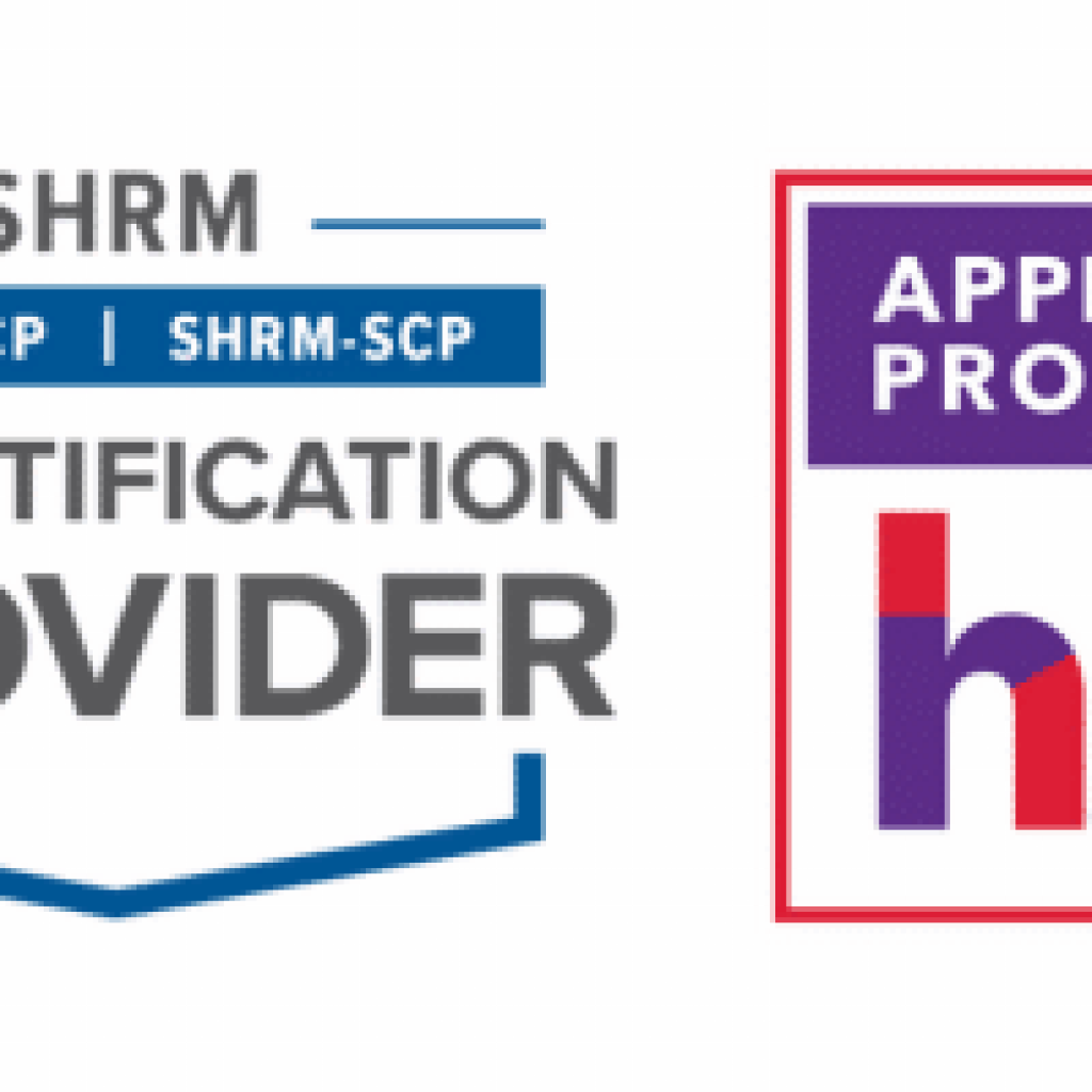 SHRM and HRCI Recertification Provider badges for providers of top-rated trainings for human resource professionals
