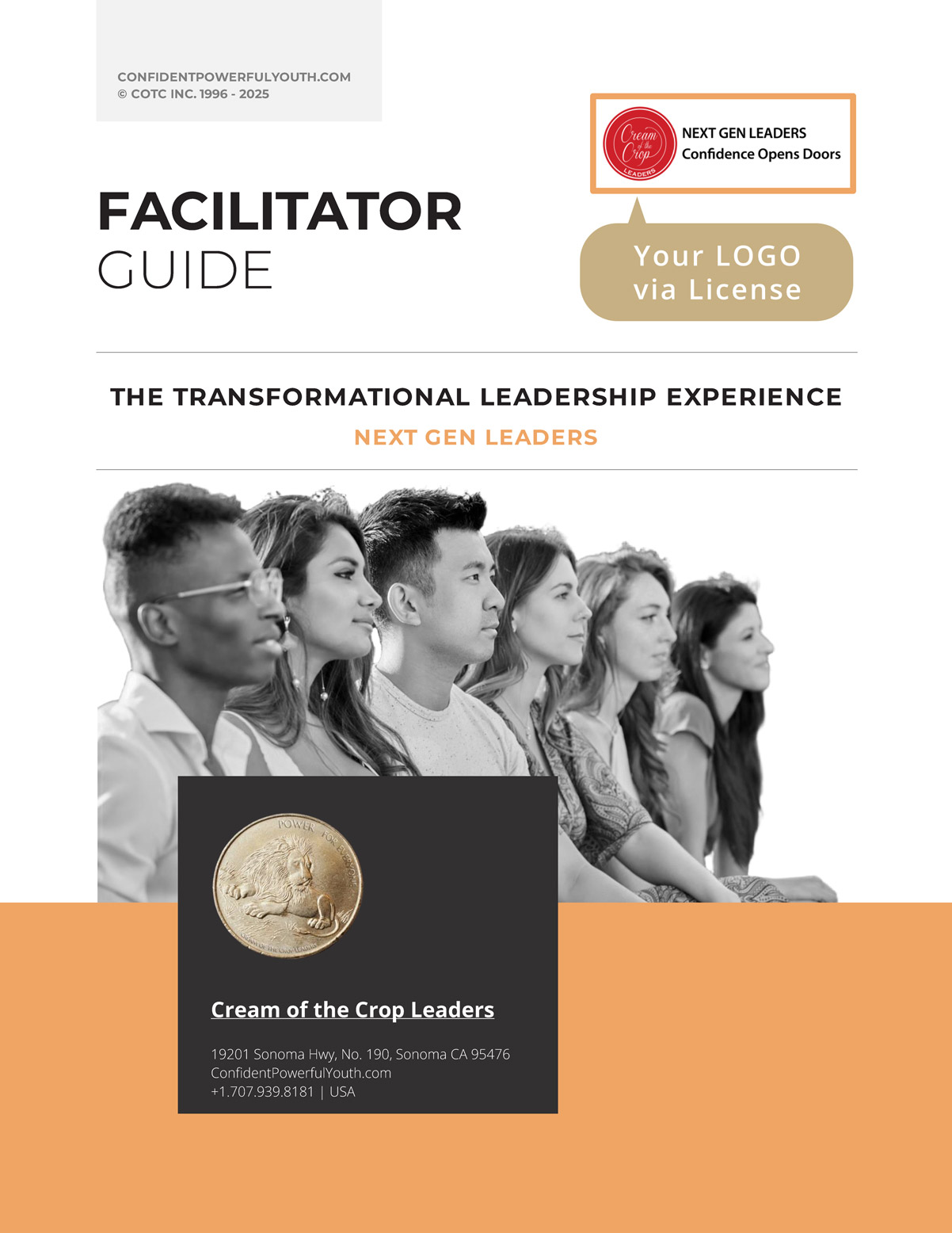 Facilitator Guide cover used in youth leadership programs and youth development programs by Cream of the Crop Leaders.